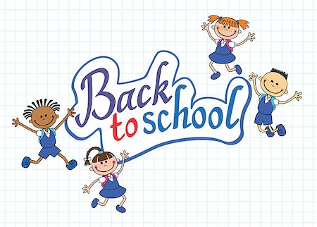 simsearch:400-08404925,k - banner back to school boy girl pupil lettering logo vector illustration Stock Photo - Budget Royalty-Free & Subscription, Code: 400-08675368