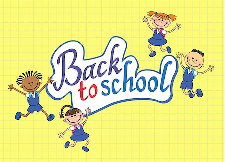 simsearch:400-08404925,k - banner back to school boy girl pupil lettering logo vector illustration Stock Photo - Budget Royalty-Free & Subscription, Code: 400-08675369