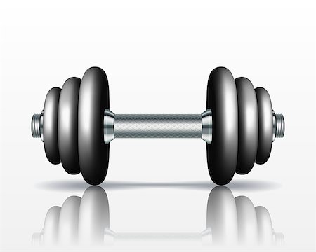 simsearch:400-07915037,k - Metal realistic dumbbell isolated on white background. Realistic vector illustration. Photographie de stock - Aubaine LD & Abonnement, Code: 400-08675510