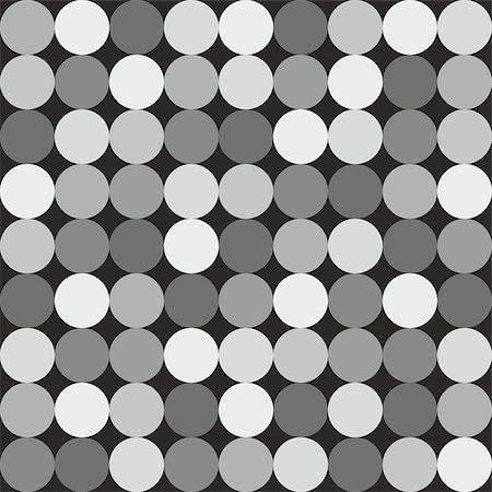 simsearch:400-07428310,k - Tile vector pattern with big white and grey polka dots on black background Stock Photo - Budget Royalty-Free & Subscription, Code: 400-08675651