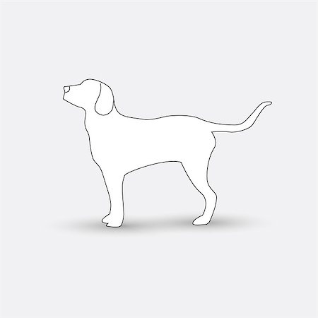 retriever silhouette - Vector silhouette of a dog on a white background. Stock Photo - Budget Royalty-Free & Subscription, Code: 400-08675717