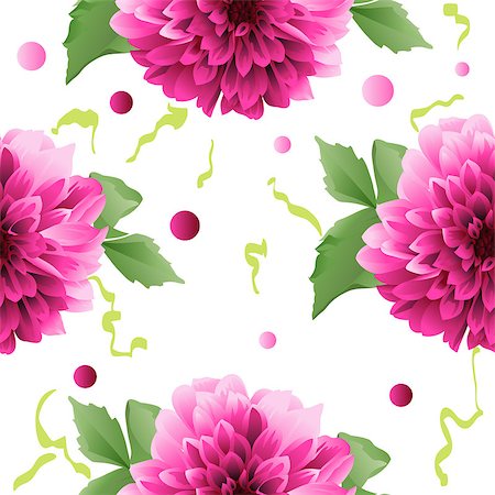 peony art - Red Dahlia flower seamless background. Illustration in vector format Stock Photo - Budget Royalty-Free & Subscription, Code: 400-08675718