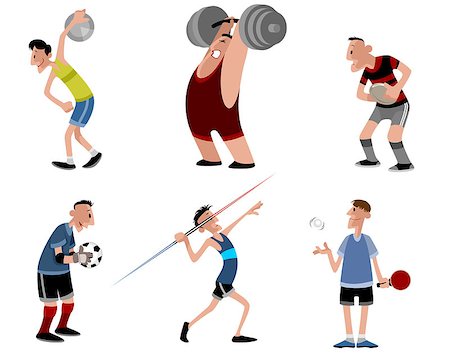 Vector illustration image of a six athletes set Stock Photo - Budget Royalty-Free & Subscription, Code: 400-08675877