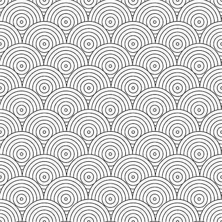 simsearch:400-08505407,k - Vector geometric pattern. Tile mosaic circles. Black and white texture. Photographie de stock - Aubaine LD & Abonnement, Code: 400-08676013