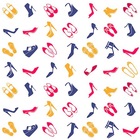 simsearch:400-08670547,k - seamless pattern with multicolor different kinds of shoes Photographie de stock - Aubaine LD & Abonnement, Code: 400-08676077