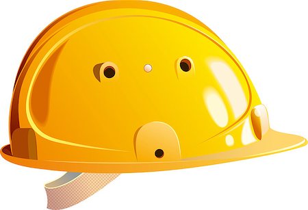 sharpner (artist) - bright yellow plastic helmet realistic builder isolated on white background Stockbilder - Microstock & Abonnement, Bildnummer: 400-08676176