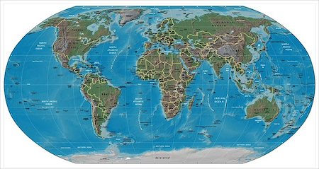 Map of The World with details and texts Stock Photo - Budget Royalty-Free & Subscription, Code: 400-08676257