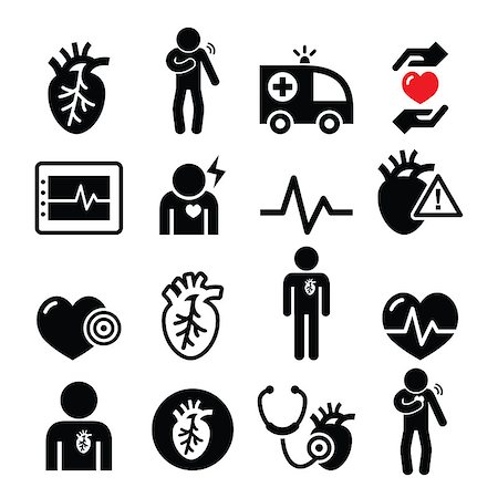 Health, medical icons set - human heart vector design isolated on white Foto de stock - Super Valor sin royalties y Suscripción, Código: 400-08676405