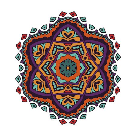 simsearch:400-08959581,k - colorful mandala design abstract pattern. doodle star sign Stock Photo - Budget Royalty-Free & Subscription, Code: 400-08676457