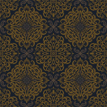 sanyal (artist) - Seamless pattern based on traditional Asian elements Paisley. Boho vintage style vector background. Best motive for print on fabric or papper. Fotografie stock - Microstock e Abbonamento, Codice: 400-08676514