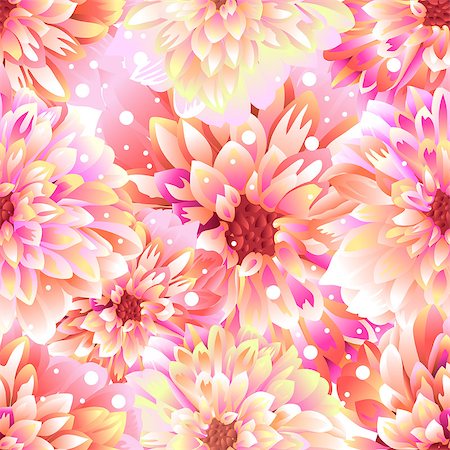 peony art - Seamless floral background Dahlia. Illustration in vector format Stock Photo - Budget Royalty-Free & Subscription, Code: 400-08676575