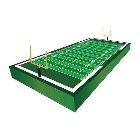 A 3D three dimensional American football field illustration. Vector EPS 10 available. Stock Photo - Budget Royalty-Free & Subscription, Code: 400-08676619