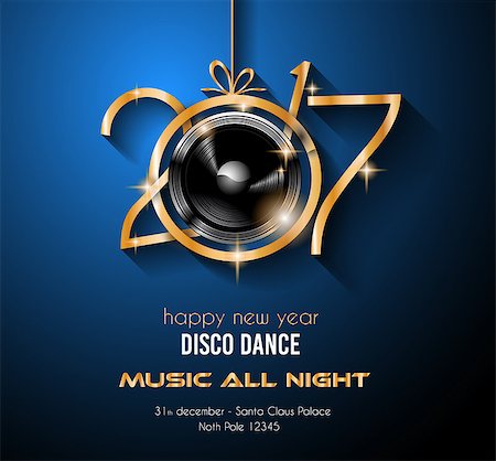 2017 Happy New Year Disco Party Background for your Flyers and Greetings Card. Ideal to use for parties invitation, Dinner invitation, Christmas Meeting events and so on. Stock Photo - Budget Royalty-Free & Subscription, Code: 400-08676648