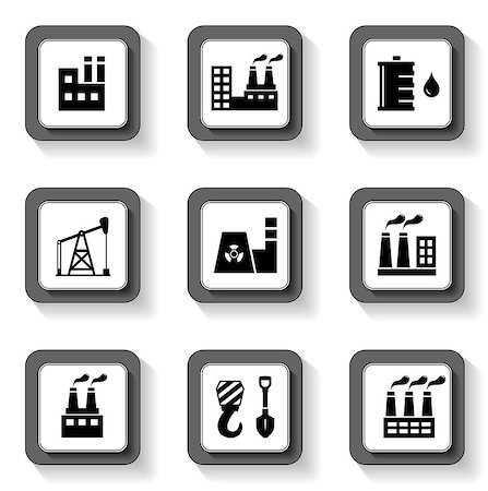 nine buttons set with industrial isolated objects Stock Photo - Budget Royalty-Free & Subscription, Code: 400-08676686