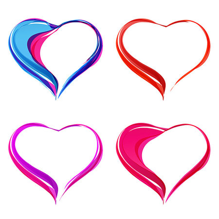 simsearch:400-08410647,k - Vector colorful abstract hearts, set heart color Stockbilder - Microstock & Abonnement, Bildnummer: 400-08676769
