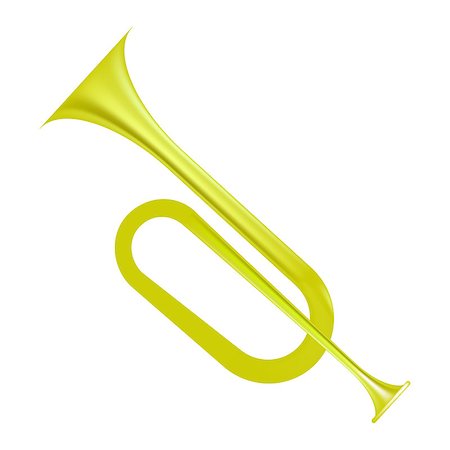 simsearch:400-07816696,k - Yellow Horn Isolated on White Background. Wind Musical Instrument Foto de stock - Super Valor sin royalties y Suscripción, Código: 400-08677047