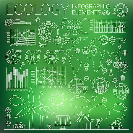 simsearch:400-08553864,k - Ecology line style infographic elements and icons. Stock Photo - Budget Royalty-Free & Subscription, Code: 400-08677164