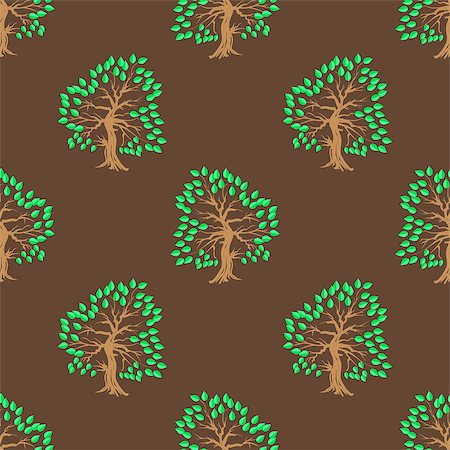 simsearch:400-08096452,k - Green Tree Seamless Pattern. Summer Leaves Background Stock Photo - Budget Royalty-Free & Subscription, Code: 400-08677315