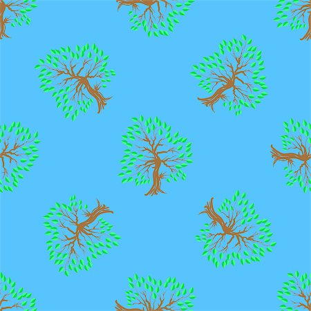 simsearch:400-08096452,k - Green Tree Seamless Pattern. Summer Leaves Background Stock Photo - Budget Royalty-Free & Subscription, Code: 400-08677325