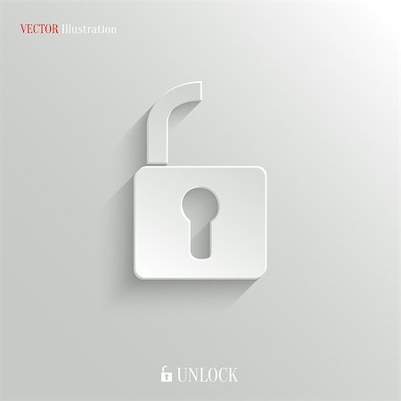 simsearch:400-08572391,k - Unlock icon - vector web illustration, easy paste to any background Photographie de stock - Aubaine LD & Abonnement, Code: 400-08677410