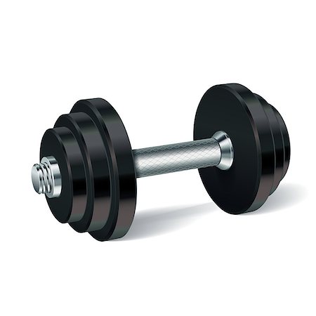 simsearch:400-07915037,k - Metal realistic dumbbell isolated on white background. Realistic vector illustration. Photographie de stock - Aubaine LD & Abonnement, Code: 400-08677626