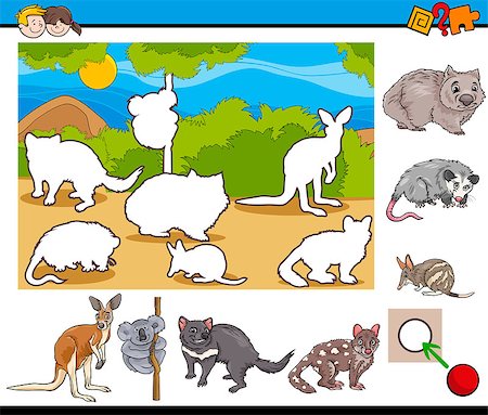 simsearch:400-08919841,k - Cartoon Illustration of Educational Activity for Preschool Children with Australian Animal Characters Stockbilder - Microstock & Abonnement, Bildnummer: 400-08678121