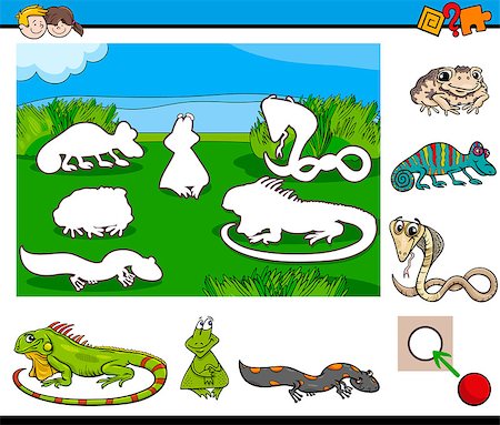 simsearch:400-08919841,k - Cartoon Illustration of Educational Activity for Preschool Children with Reptile and Amphibian Animal Characters Stockbilder - Microstock & Abonnement, Bildnummer: 400-08678123