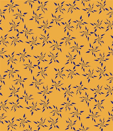 simsearch:400-07746428,k - Seamless pattern of blue stylized stars or snowflakes on a yellow background Foto de stock - Super Valor sin royalties y Suscripción, Código: 400-08678348