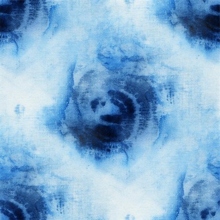 Seamless tie-dye pattern of indigo color on white silk. Hand painting fabrics - nodular batik. Shibori dyeing. Stock Photo - Budget Royalty-Free & Subscription, Code: 400-08678401