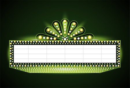 simsearch:400-07679281,k - Brightly vintage glowing green retro cinema neon sign Foto de stock - Royalty-Free Super Valor e Assinatura, Número: 400-08678670