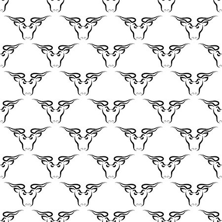 Bull Head Icon Seamless Pattern. Farm Cow Background Stock Photo - Budget Royalty-Free & Subscription, Code: 400-08678727
