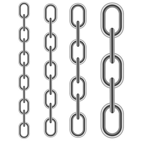 simsearch:400-07313742,k - Set of Different Metal Chains Isolated on White Background Fotografie stock - Microstock e Abbonamento, Codice: 400-08678754