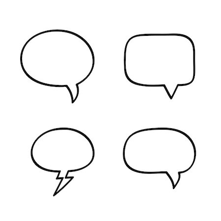 simsearch:400-08506267,k - Hand-drawn vector speech bubbles. 4 elements set Stock Photo - Budget Royalty-Free & Subscription, Code: 400-08678802