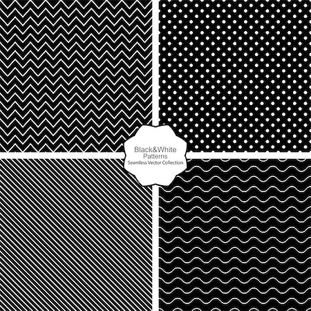 simsearch:400-08042225,k - Collection of simple black and white seamless patterns. Stock Photo - Budget Royalty-Free & Subscription, Code: 400-08678832