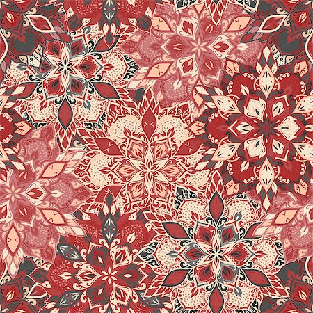 simsearch:400-08675339,k - Boho style flower seamless pattern. Tiled mandala design, best for print fabric or papper and more. Stock Photo - Budget Royalty-Free & Subscription, Code: 400-08679194