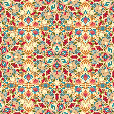 simsearch:400-08675339,k - Boho style flower seamless pattern. Tiled mandala design, best for print fabric or papper and more. Stock Photo - Budget Royalty-Free & Subscription, Code: 400-08679205