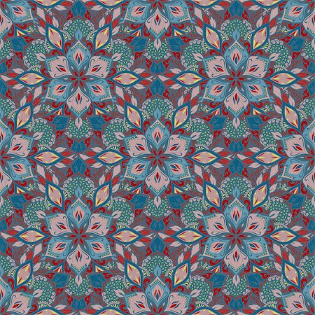 simsearch:400-08675339,k - Boho style flower seamless pattern. Tiled mandala design, best for print fabric or papper and more. Stock Photo - Budget Royalty-Free & Subscription, Code: 400-08679206