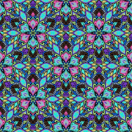 Boho style flower seamless pattern. Tiled mandala design, best for print fabric or papper and more. Stock Photo - Budget Royalty-Free & Subscription, Code: 400-08679208