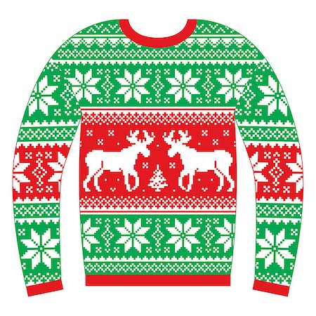 simsearch:400-05329259,k - Traditional Xmas jumper design isolated on white Foto de stock - Royalty-Free Super Valor e Assinatura, Número: 400-08679280