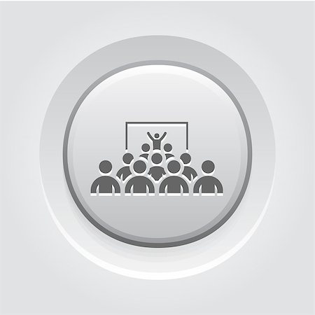 simsearch:400-08654020,k - Training Icon. Business Concept. Group of People on Conference. Grey Button Design. Isolated Illustration. App Symbol or UI element. Foto de stock - Royalty-Free Super Valor e Assinatura, Número: 400-08679763