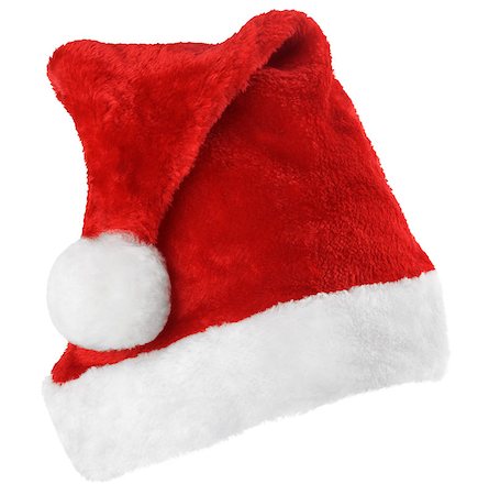 simsearch:400-05701397,k - Santa Claus red hat isolated on white background Fotografie stock - Microstock e Abbonamento, Codice: 400-08679981