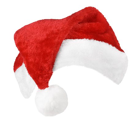 simsearch:400-05301621,k - Santa Claus red hat isolated on white background Foto de stock - Super Valor sin royalties y Suscripción, Código: 400-08679982