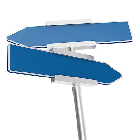 simsearch:400-05731083,k - Blue signboard with metal pole, isolated with white background Foto de stock - Royalty-Free Super Valor e Assinatura, Número: 400-08670137
