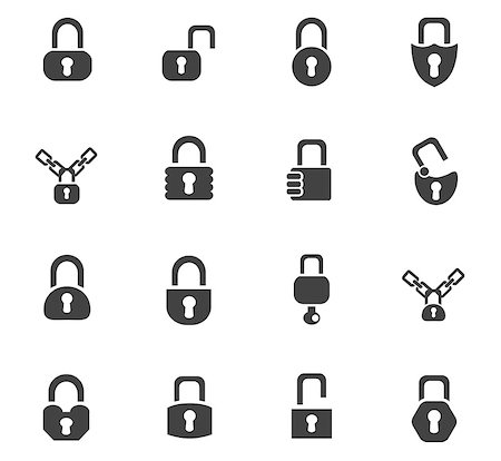 Lock and Key icon set for web sites and user interface Stock Photo - Budget Royalty-Free & Subscription, Code: 400-08670370