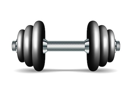 simsearch:400-07915037,k - Metal realistic dumbbell isolated on white background. Realistic vector illustration. Photographie de stock - Aubaine LD & Abonnement, Code: 400-08670762