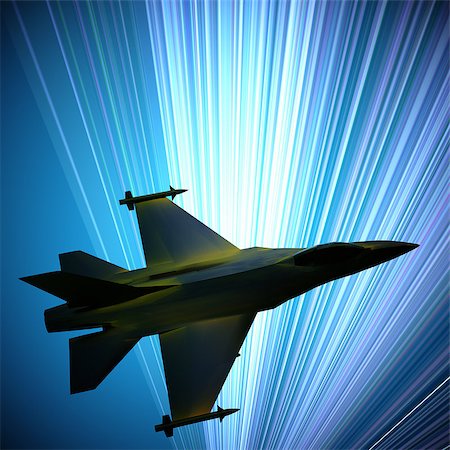simsearch:400-04270337,k - Fighter jet loaded with missiles flying against a hi tech background Foto de stock - Super Valor sin royalties y Suscripción, Código: 400-08670996
