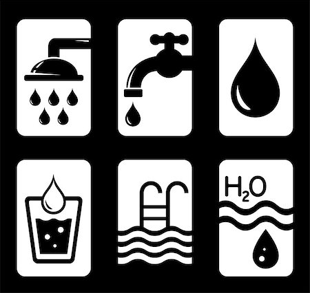 simsearch:400-08413557,k - set of black six concept water icons Stockbilder - Microstock & Abonnement, Bildnummer: 400-08671073