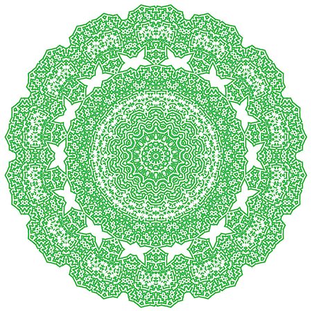 espirógrafo - Green Mandala Isolated on White Background. Round Ornament Foto de stock - Royalty-Free Super Valor e Assinatura, Número: 400-08671147