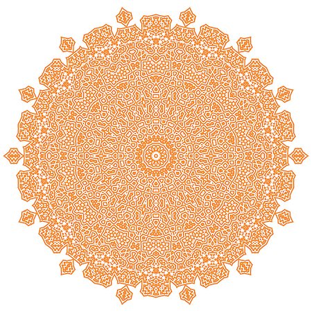 espirógrafo - Orange Mandala Isolated on White Background. Round Ornament Foto de stock - Royalty-Free Super Valor e Assinatura, Número: 400-08671141