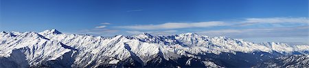 simsearch:400-08671175,k - Large panoramic view on snowy mountains in sunny day. Caucasus Mountains. Svaneti region of Georgia. Stock Photo - Budget Royalty-Free & Subscription, Code: 400-08671176